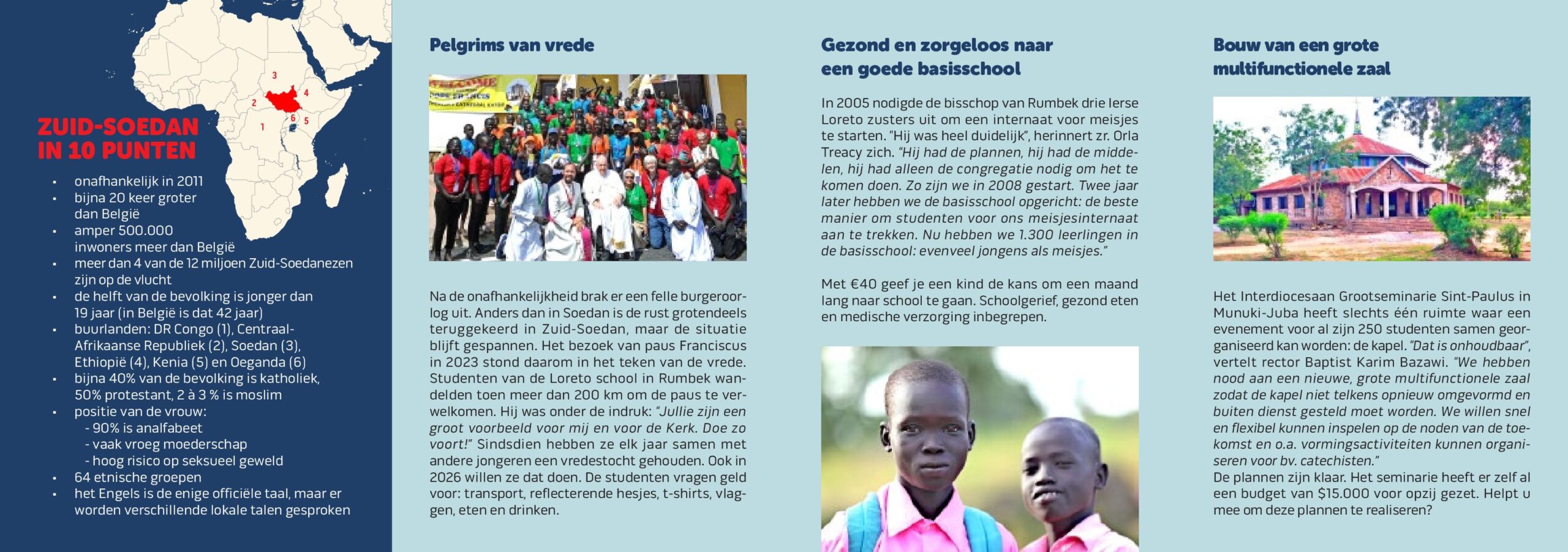 Verso-zijde folder campagne 'Missionarissen van hoop tussen de mensen'